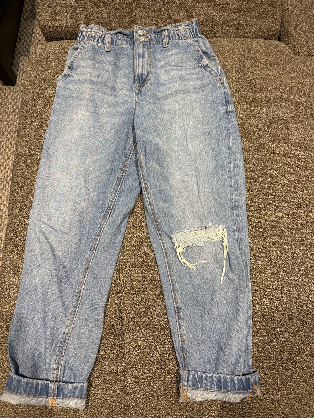 Light Blue Women's High-Waist Boyfriend Jean